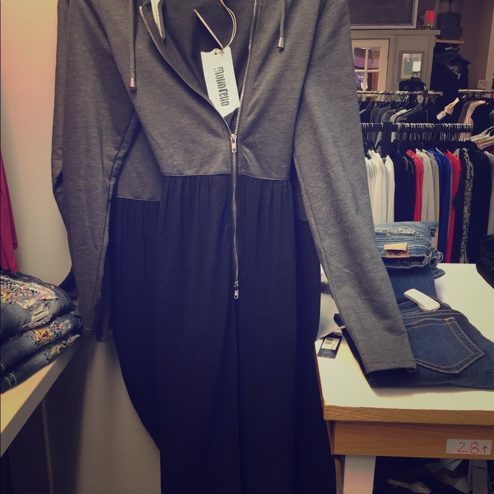 Duster jacket with zipper, cardigan